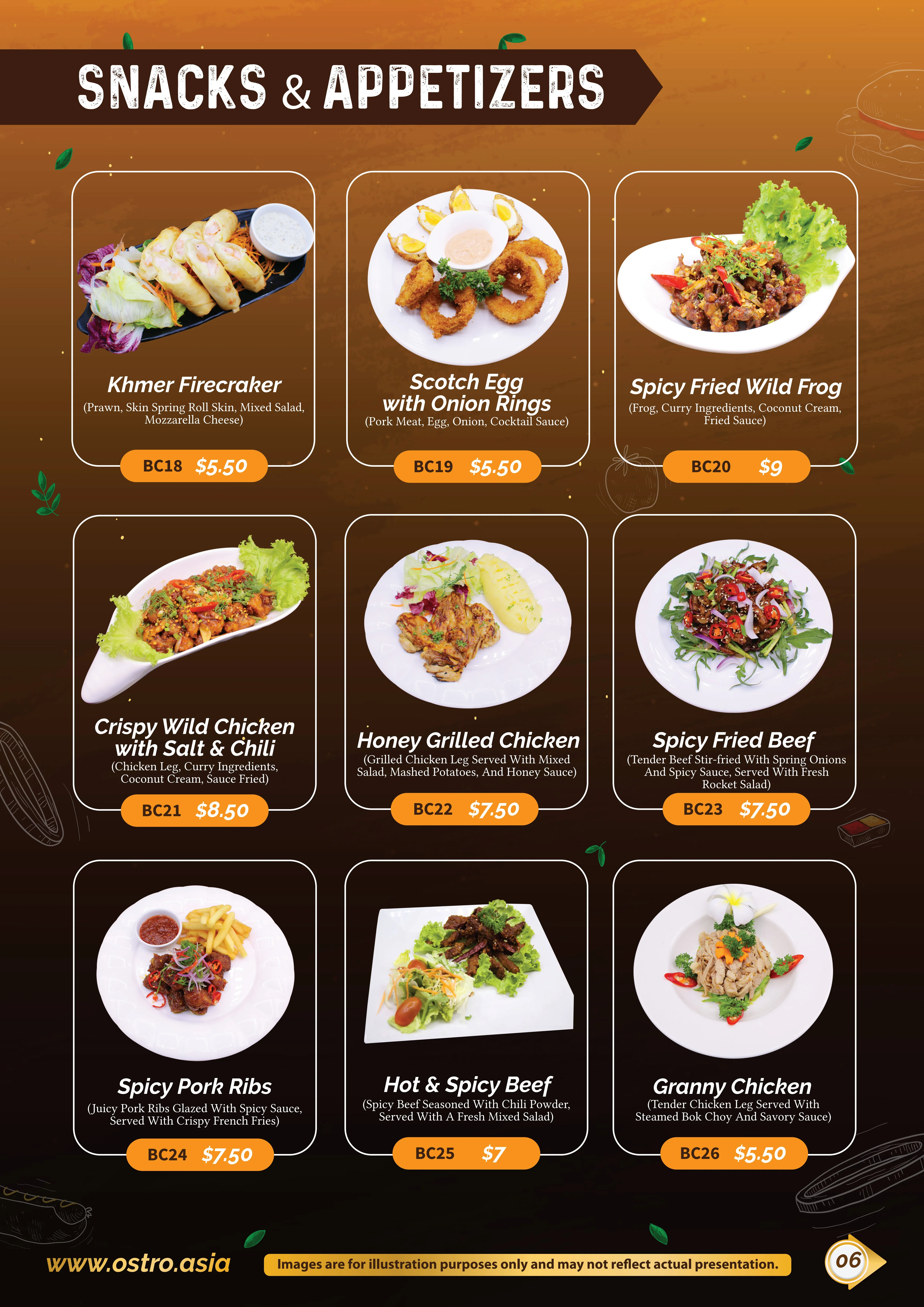 Snack & Appetizers Menu 3